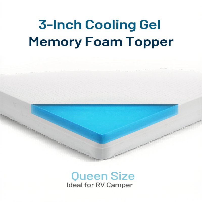 Sweetcrispy 3-Inch Gel Foam Mattress Topper Queen